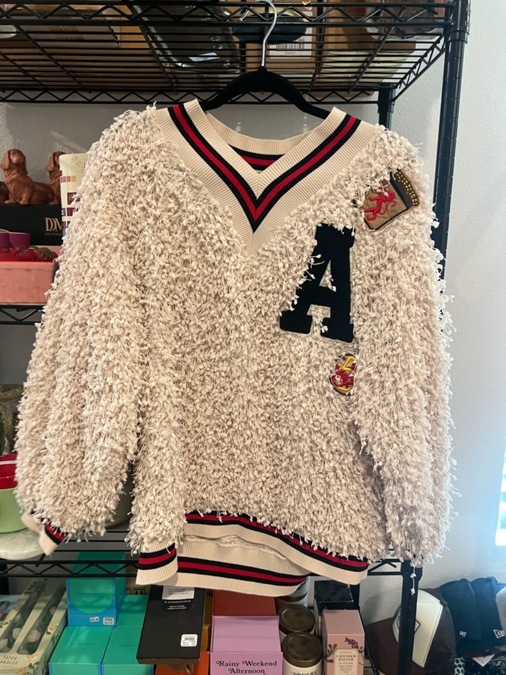 Anthropologie Eva Franco Varsity Pullover Sweatshirt, XL - Picture 5 of 5